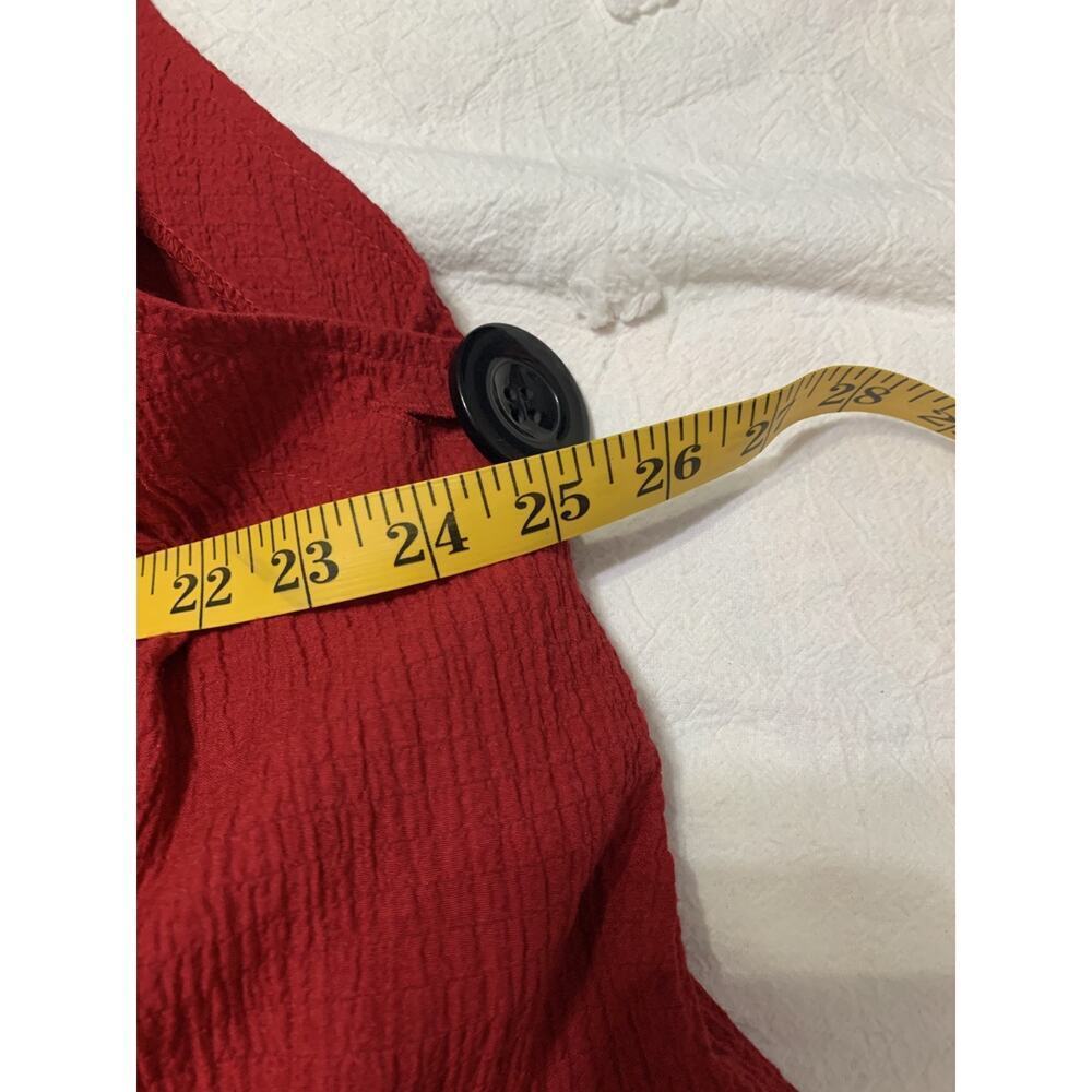 Ali Miles Red Collared Vest XL Button and zip pockets Lagenlook Art to Wear - Picture 4 of 10